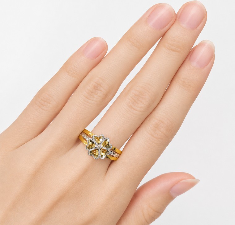 Merchant9 Cincin Emas 3 Layer Honey Flower 2C L:1CM