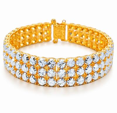 Merchant9 Rantai Tangan LOUISE Diamond Cut 3 Layer L:1.4CM (KLIP PETAK)
