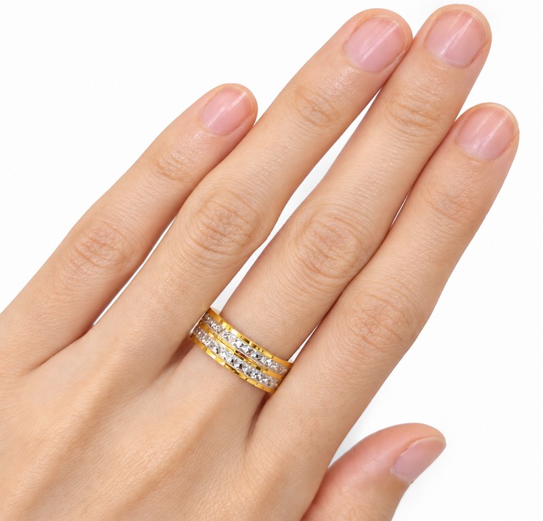 Merchant9 Cincin Emas KLCC Diamond Cut 2C L:0.6CM