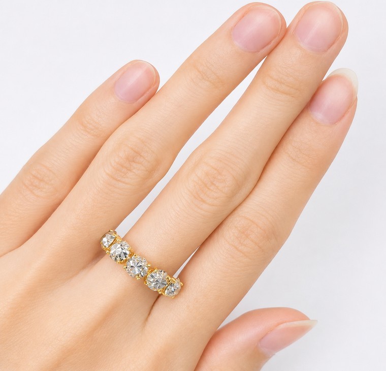 Merchant9 Cincin Emas Roti Bun Diamond Cut 2C L:0.5CM