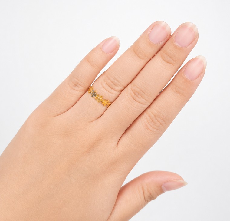 Merchant9 Cincin Emas Bunga Dimensi L:0.5CM