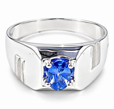 Merchant9 Cincin Perak Batu Biru CPJGBLUE