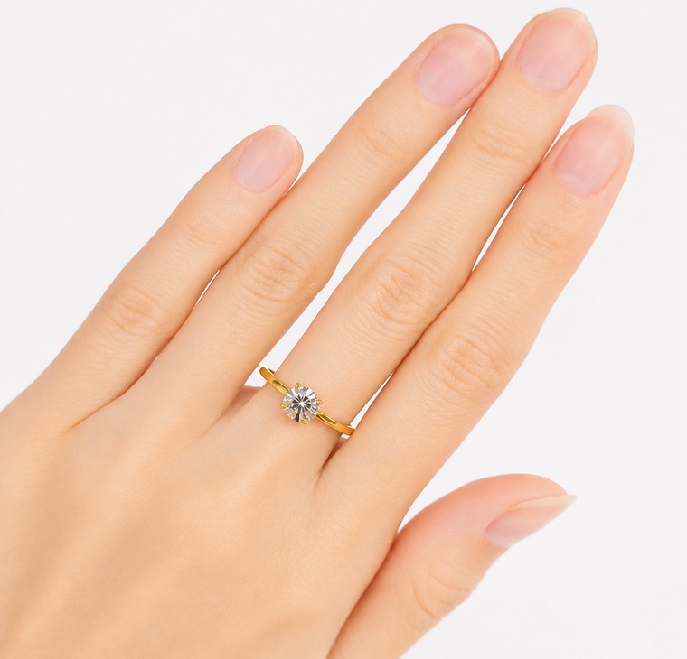Merchant9 Cincin Emas Diamond Cut Minimalist L:0.5CM