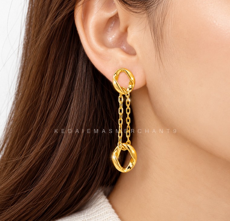 Merchant9 Subang Paku Dangle Oval