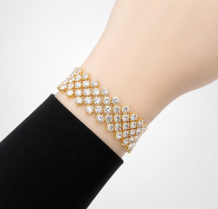 Merchant9 Rantai Tangan LOUISE Diamond Cut L:1.8CM (KLIP PETAK)