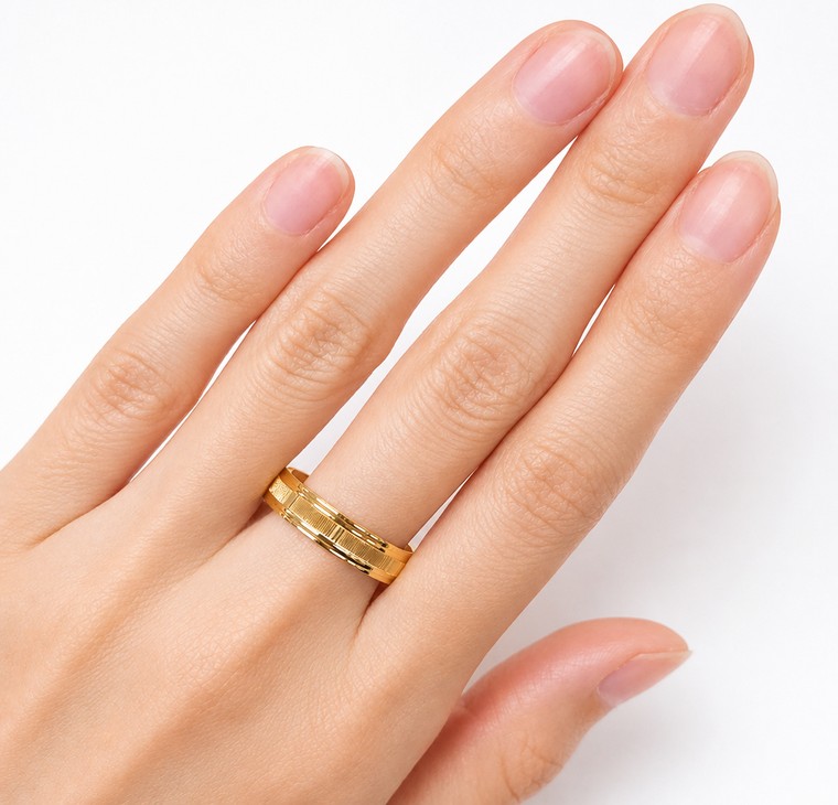 Merchant9 Cincin Emas Belah Rotan Line L:0.5CM