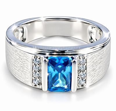 Merchant9 Cincin Perak Batu Biru Muda Hang Hassan
