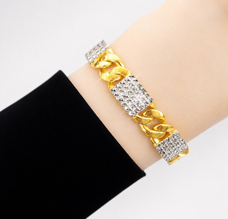 Merchant9 Rantai Tangan Gajah Square Diamond Cut 2C L:0.9CM