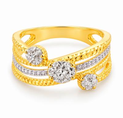 Merchant9 Cincin Emas Wave 3L Dot Diamond Cut 2C L:1CM