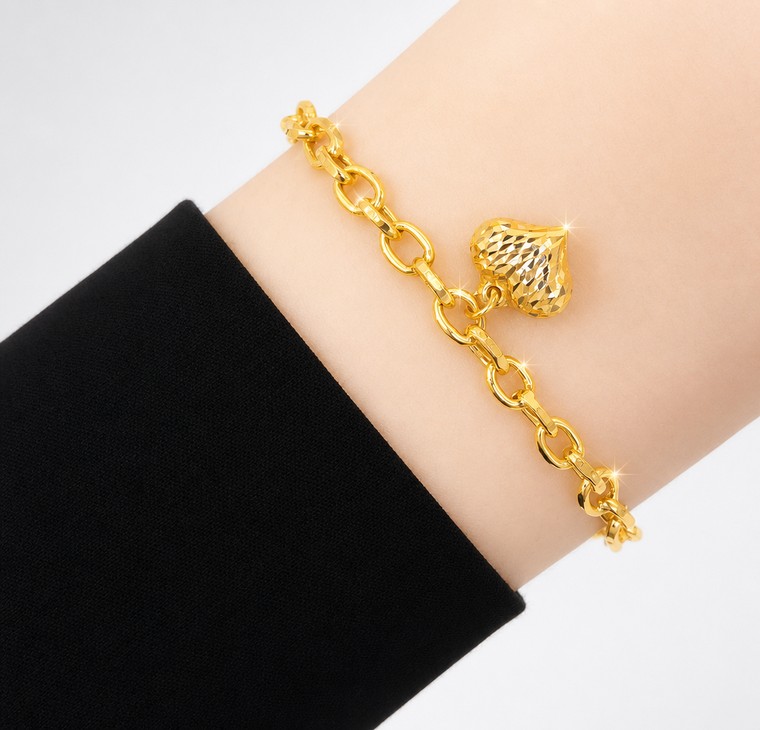 Merchant9 Rantai Tangan Sauh Gantung Love L:0.35CM
