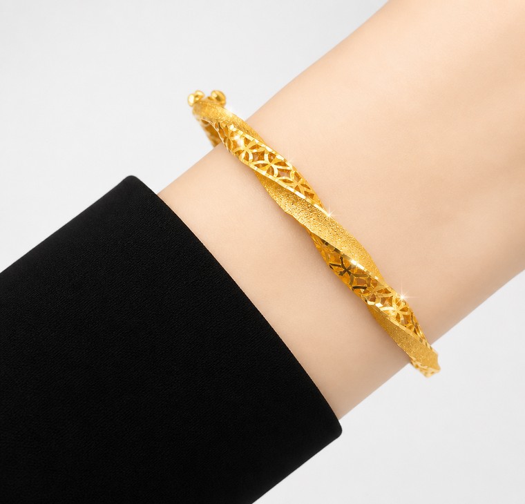 Merchant9 Gelang Oval Twist Kerawang Matte L:0.5CM