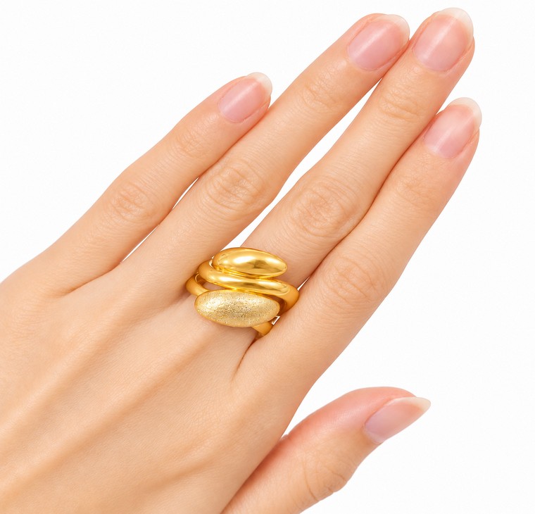 Merchant9 Cincin Emas LUMERA Wave Leaf Matte L:1.9CM