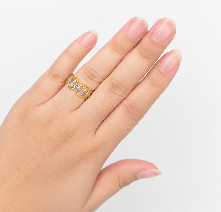 Merchant9 Cincin Emas Ombak Diamond Cut 2C L:0.8CM