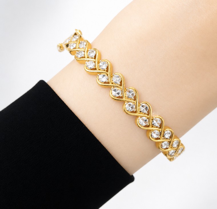 Merchant9 Gelang LOUISE Wave Diamond Cut 2C L:0.7CM