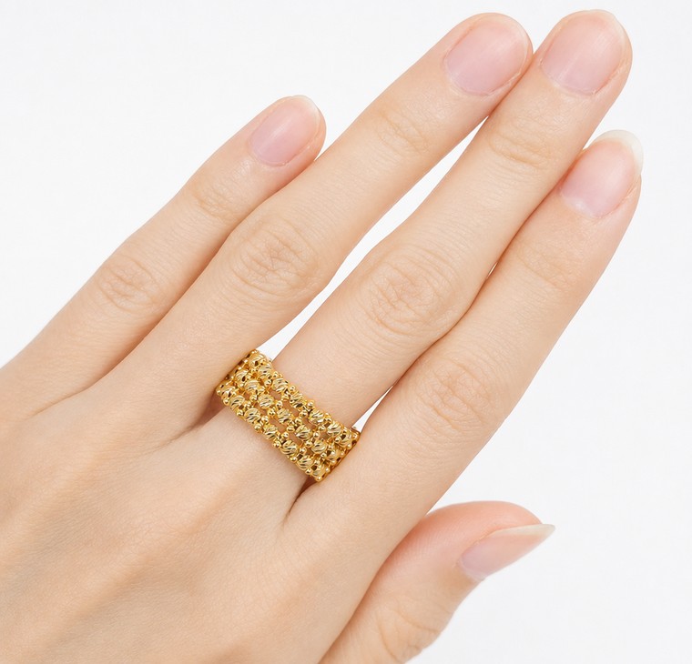 Merchant9 Cincin Emas Boba Italian 3 Layer L:0.8CM