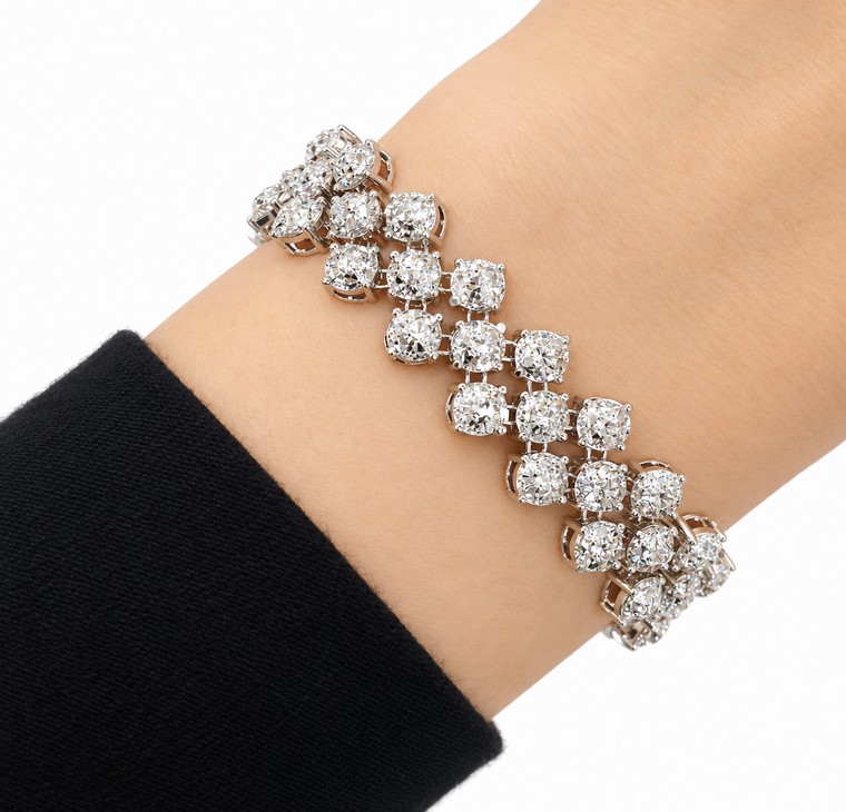Merchant9 Rantai Tangan LOUISE Diamond Cut 3 Layer Full Chrome L:1.1CM (KLIP PETAK)