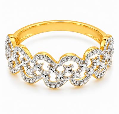 Merchant9 Cincin Emas Wave Diamond Cut 2C L:0.7CM