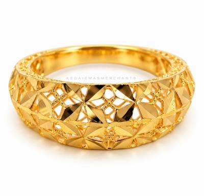 Merchant9 Cincin Emas Lintah Kerawang Bunga L:0.8CM