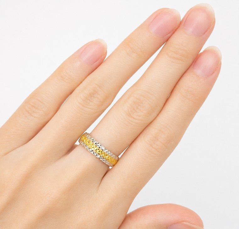 Merchant9 Cincin Emas Belah Rotan Mosaic 2C L:0.5CM