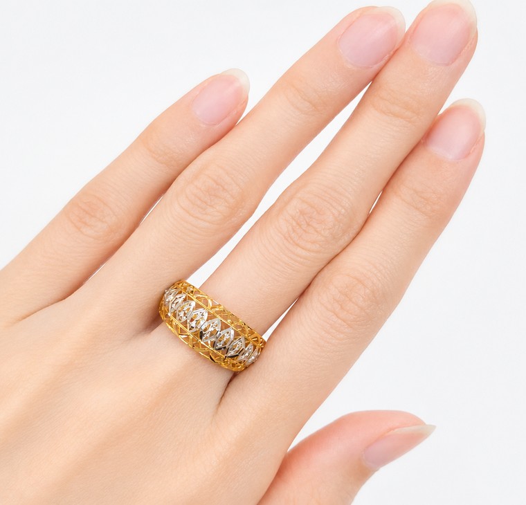 Merchant9 Cincin Emas Lintah Kerawang 2C L:0.9CM