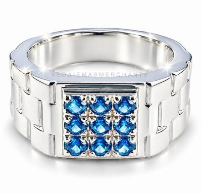 Merchant9 Cincin Perak Batu Biru Muda 3 Row CPBLSS