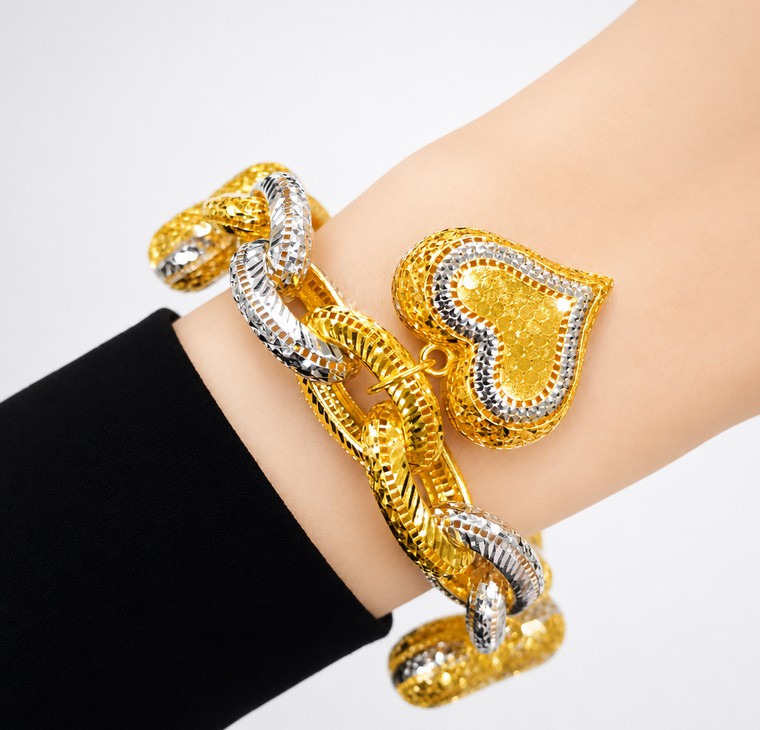 Merchant9 Rantai Tangan Sauh Oval Kerawang Dimensi Gantung Honey Love 2C L:1.3CM