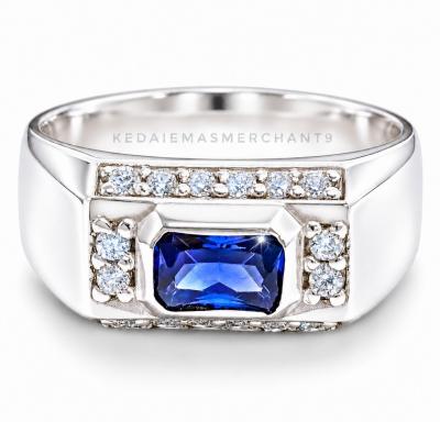 Merchant9 Cincin Perak Batu Biru Damar
