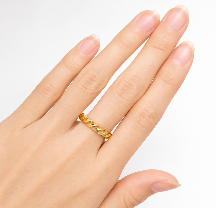 Merchant9 Cincin Emas Twist Wave L:0.35CM