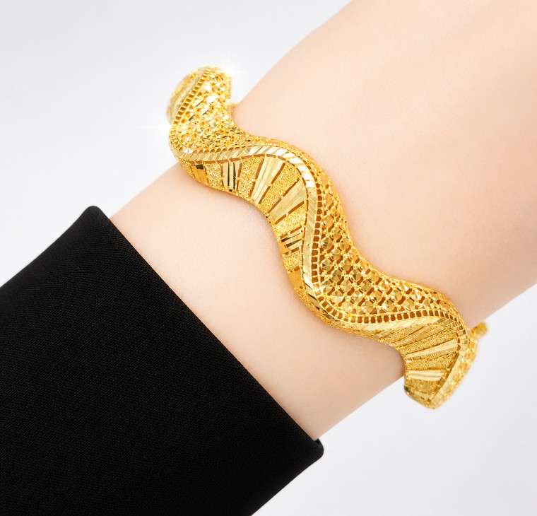 Merchant9 Gelang Wave Kerawang Net Pasir L:1CM