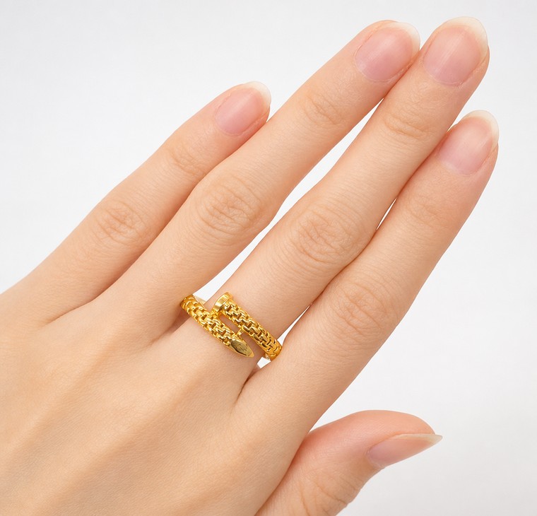 Merchant9 Cincin Emas Paku Snake Skin L:0.3CM