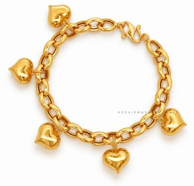 Merchant9 Rantai Tangan Sauh Oval Polish Gantung Love L:0.7CM