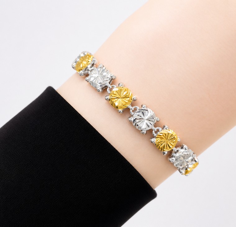 Merchant9 Rantai Tangan LOUISE Diamond Cut Chrome L:0.7CM