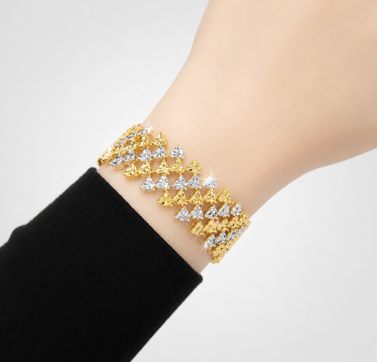 Merchant9 Rantai Tangan LOUISE Love Diamond Cut 5 Layer 2C L:1.9CM