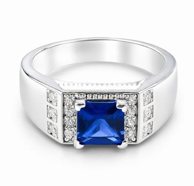 Merchant9 Cincin Perak Batu Biru 3515