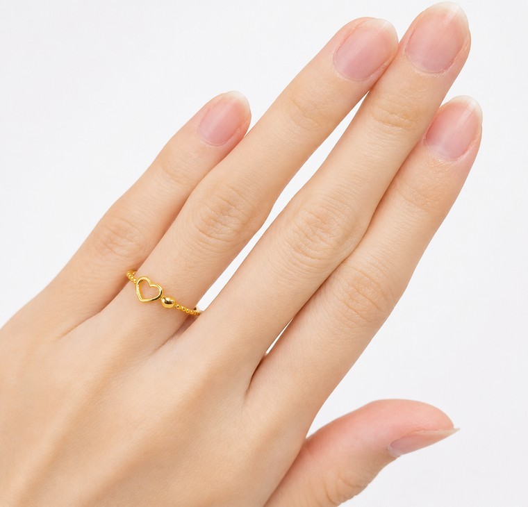 Merchant9 Cincin Emas Pintal Love Twin Minimalist L:0.4CM