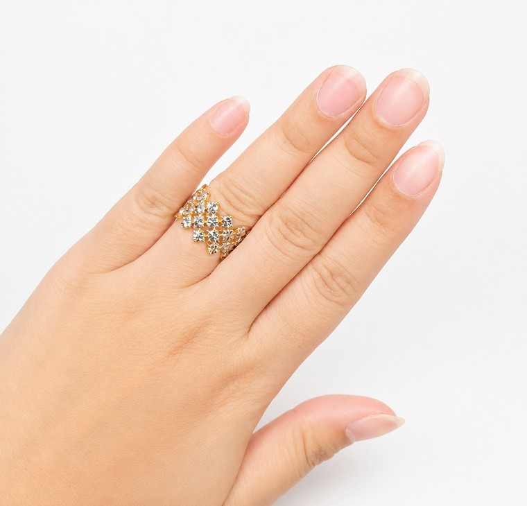 Merchant9 Cincin Emas Diamond Cut 4 Layer L:1.3CM