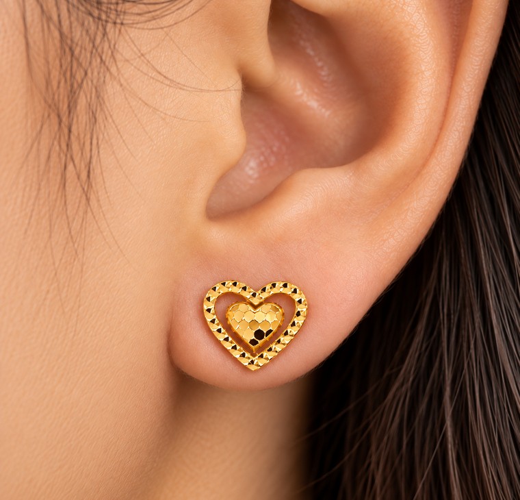 Merchant9 Subang Paku Love Honeycomb L:0.8CM