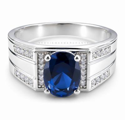 Merchant9 Cincin Perak Batu Biru 3361