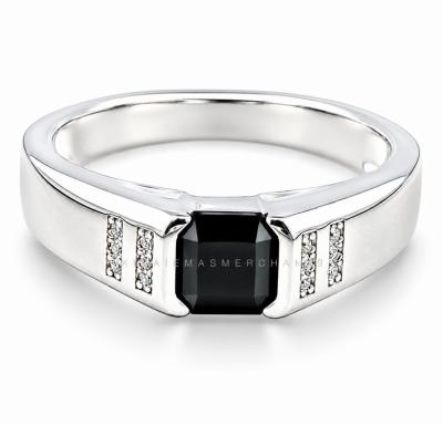 Merchant9 Cincin Perak Nadim Batu Hitam 3547
