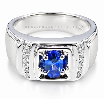Merchant9 Cincin Perak Batu Biru CPJGBLUE