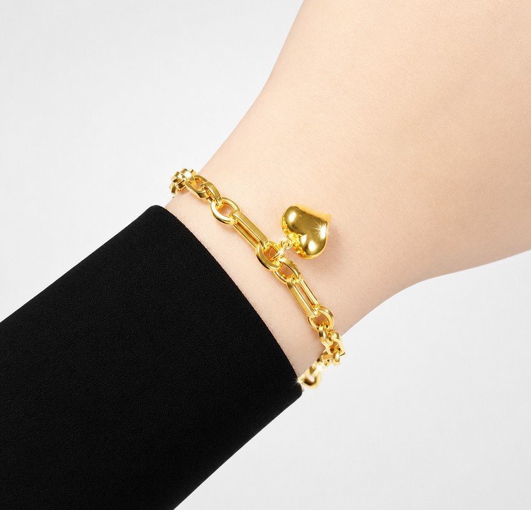 Merchant9 Rantai Tangan Choker Paperclip Sauh Polish Love L:0.6CM
