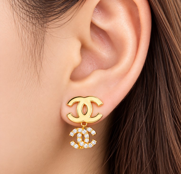 Merchant9 Subang Paku CC Polish Dangle Permata L:1.1CM