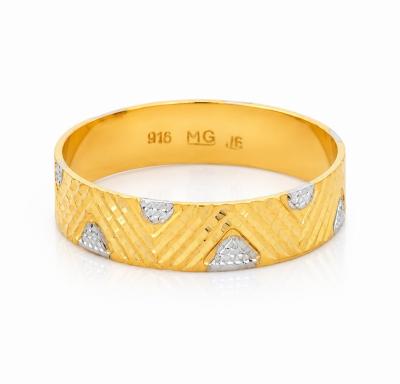 Merchant9 Cincin Emas Belah Rotan Zig Zag Stripe 2C L:0.5CM