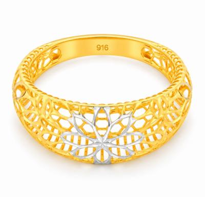 Merchant9 Cincin Emas Lintah Kerawang Bunga 2C L:0.95CM