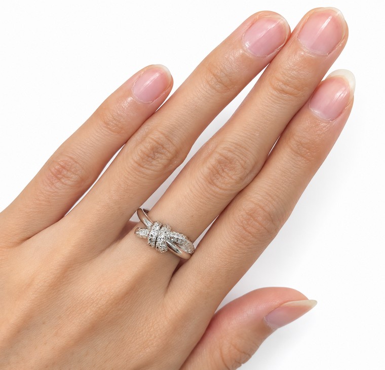 Merchant9 Cincin Emas KNOT DIAMOND CUT Chrome