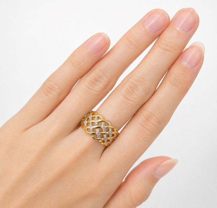 Merchant9 Cincin Emas Silang Dimensi 2C L:1.1CM