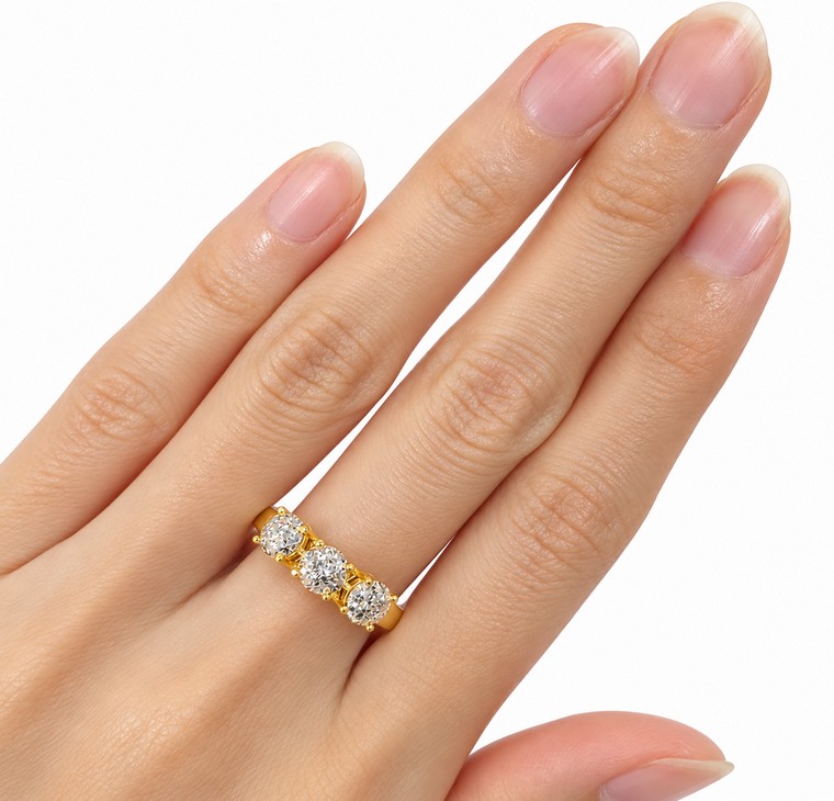Merchant9 Cincin Emas LOUISE Diamond Cut Ice L:0.5CM