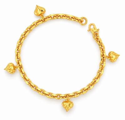 Merchant9 Rantai Tangan Sauh Polish Gantung 4 Love L:0.4CM