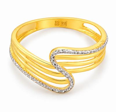 Merchant9 Cincin Emas Wave Diamond Cut 2C L:1CM