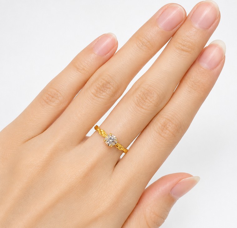 Merchant9 Cincin Emas Diamond Cut Minimalist L:0.5CM